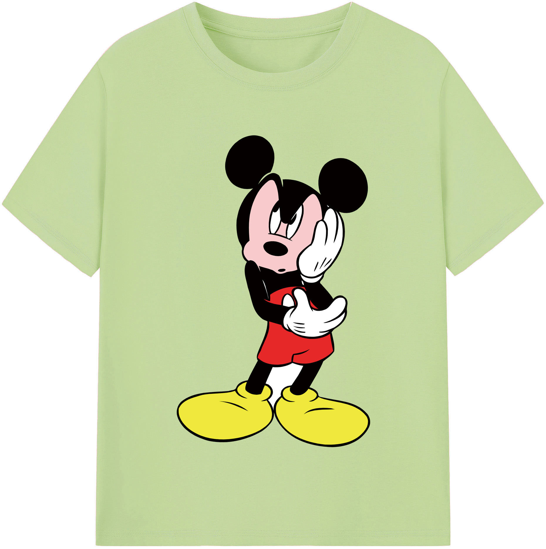 （画像用） ミッキーマウス Mickey Mouse 綿100％半袖Tシャツ（フロントプリント）